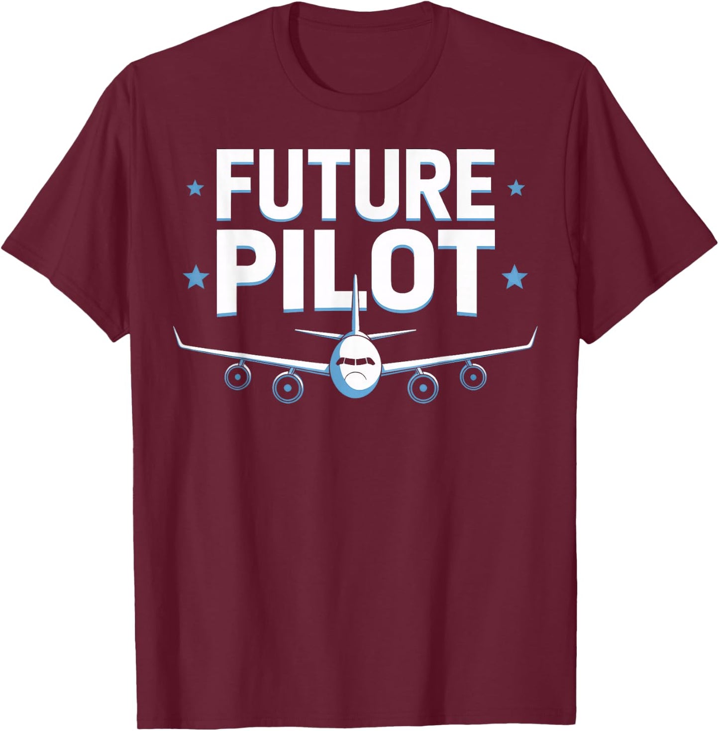 Future Pilot Aviation Lover Youth Boys T-Shirt - T-Shirt | Maroon