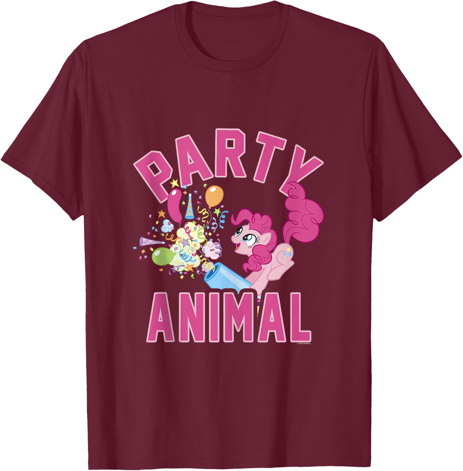 My Little Pony: Friendship Is Magic Pinkie Pie Party Animal T-Shirt - T-Shirt | Maroon