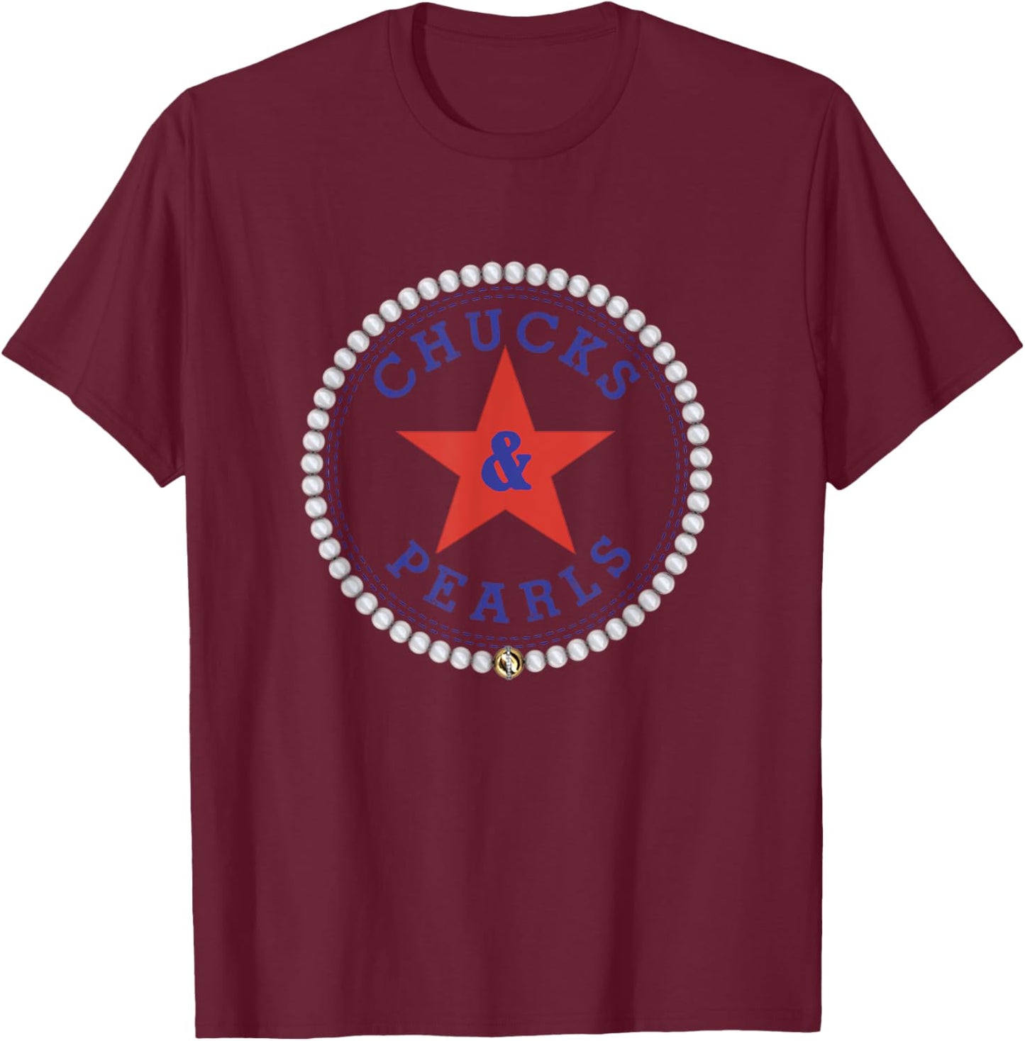 Chucks and Pearls 2021 T-Shirt - T-Shirt | Maroon
