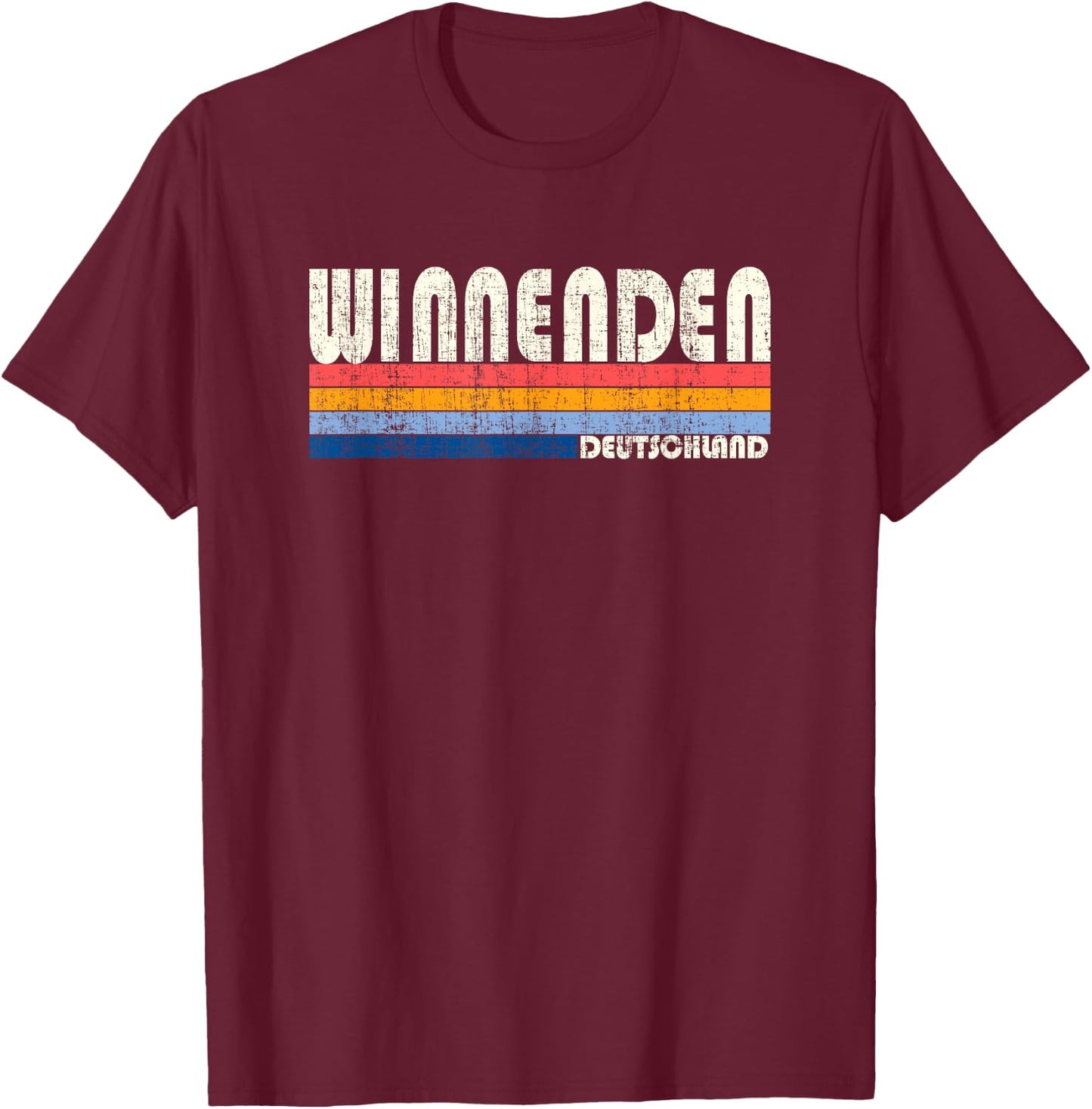 Retro Vintage 70s 80s Style Winnenden, Deutschland T-Shirt - T-Shirt | Maroon