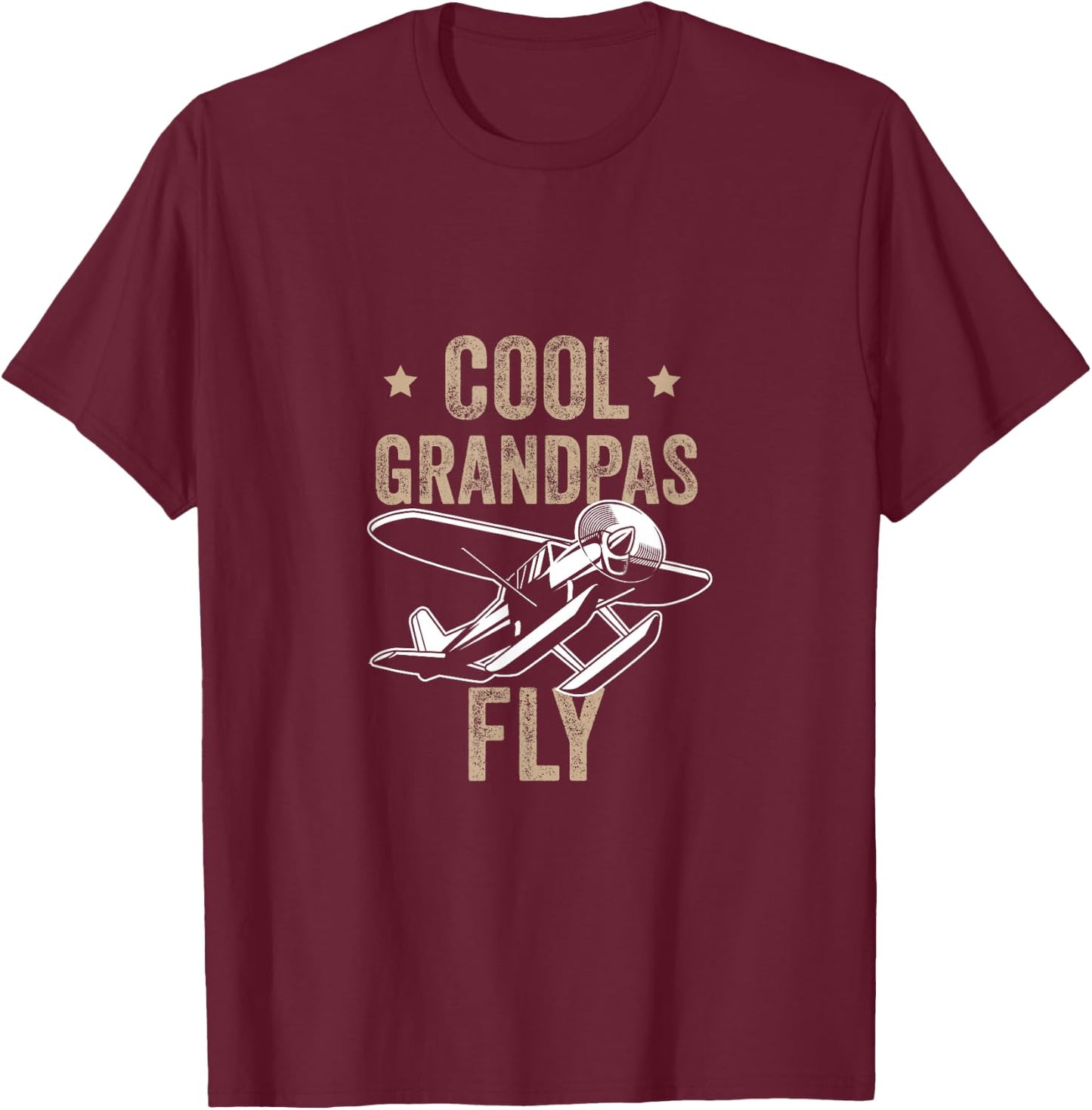 Cool Grandpas Fly Seaplane Gift Pilot Airplane T-Shirt - T-Shirt | Maroon