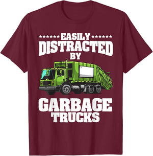 Funny Garbage Trucks Design Kids Men Women Trash Truck Lover T-Shirt - T-Shirt | Maroon