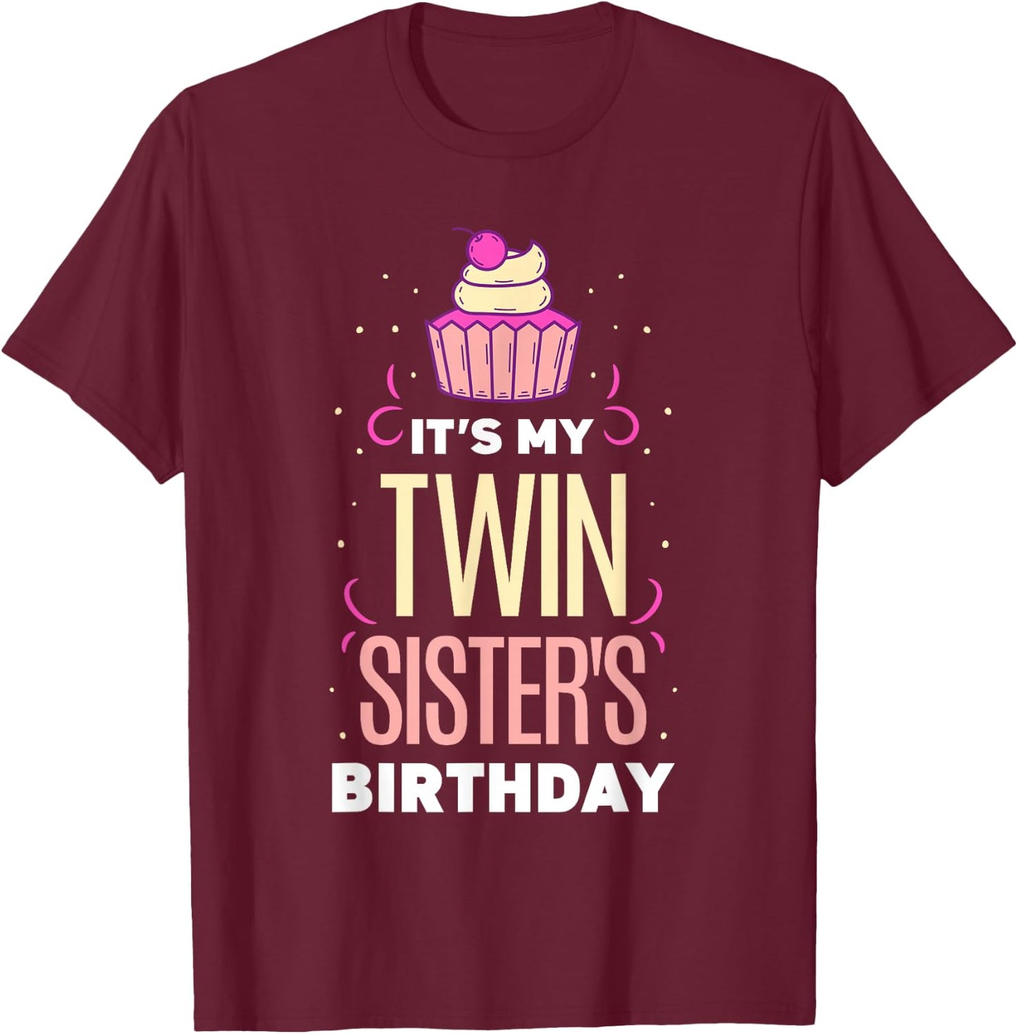 Der Geburtstag Meiner Zwillingsschwester Zwilling Gemini [German Language] T-Shirt - T-Shirt | Maroon