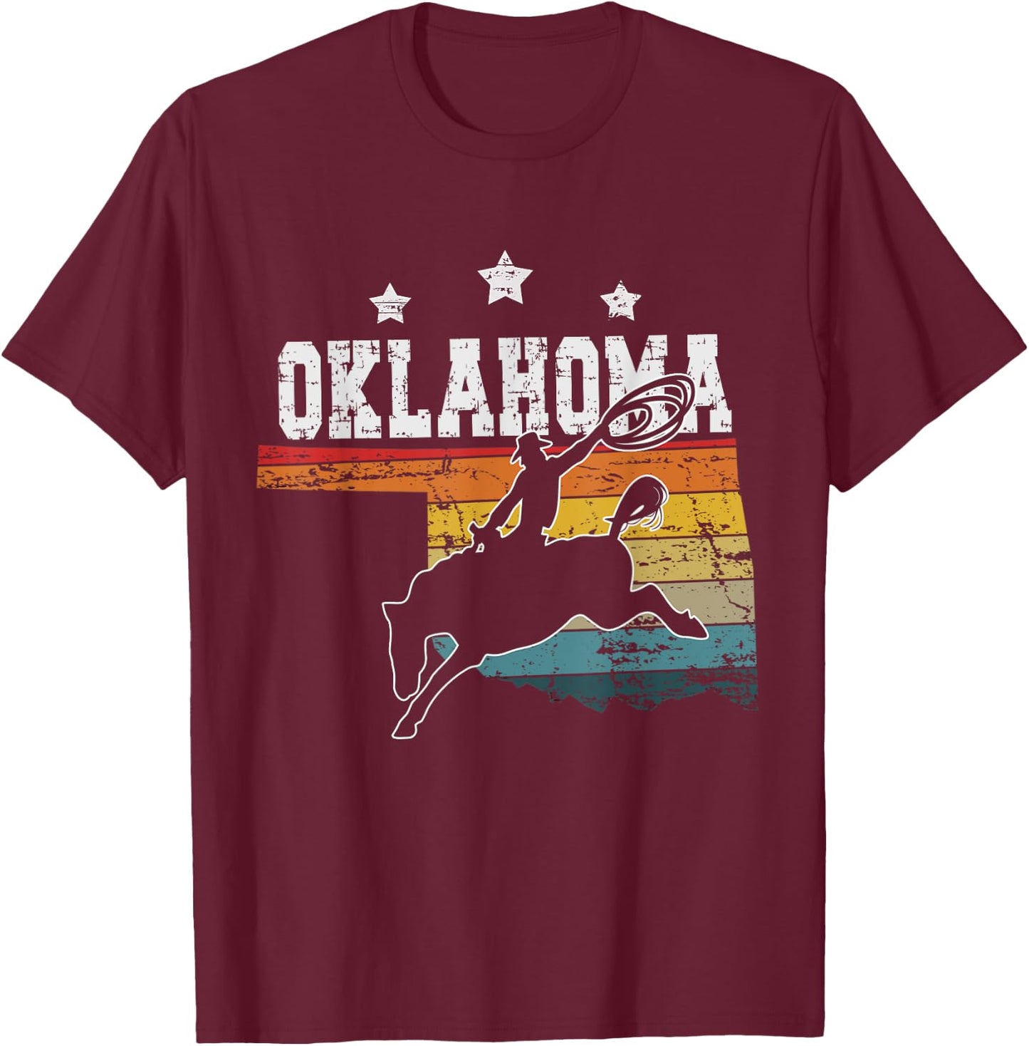 Vintage Oklahoma Rodeo T-Shirt - T-Shirt | Maroon