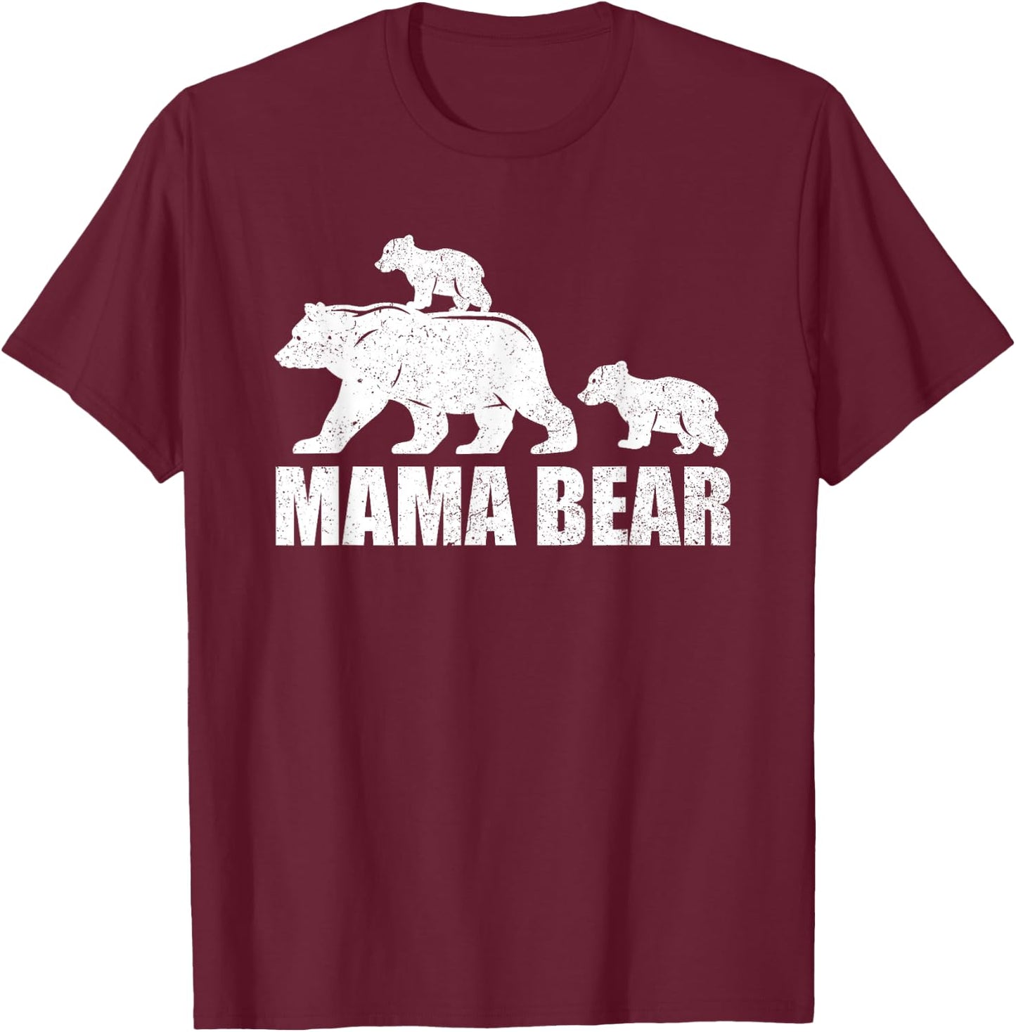 Mama Bear 2 Cubs Shirt Mama Bear Twin Mom 2 Kids T-Shirt - T-Shirt | Maroon