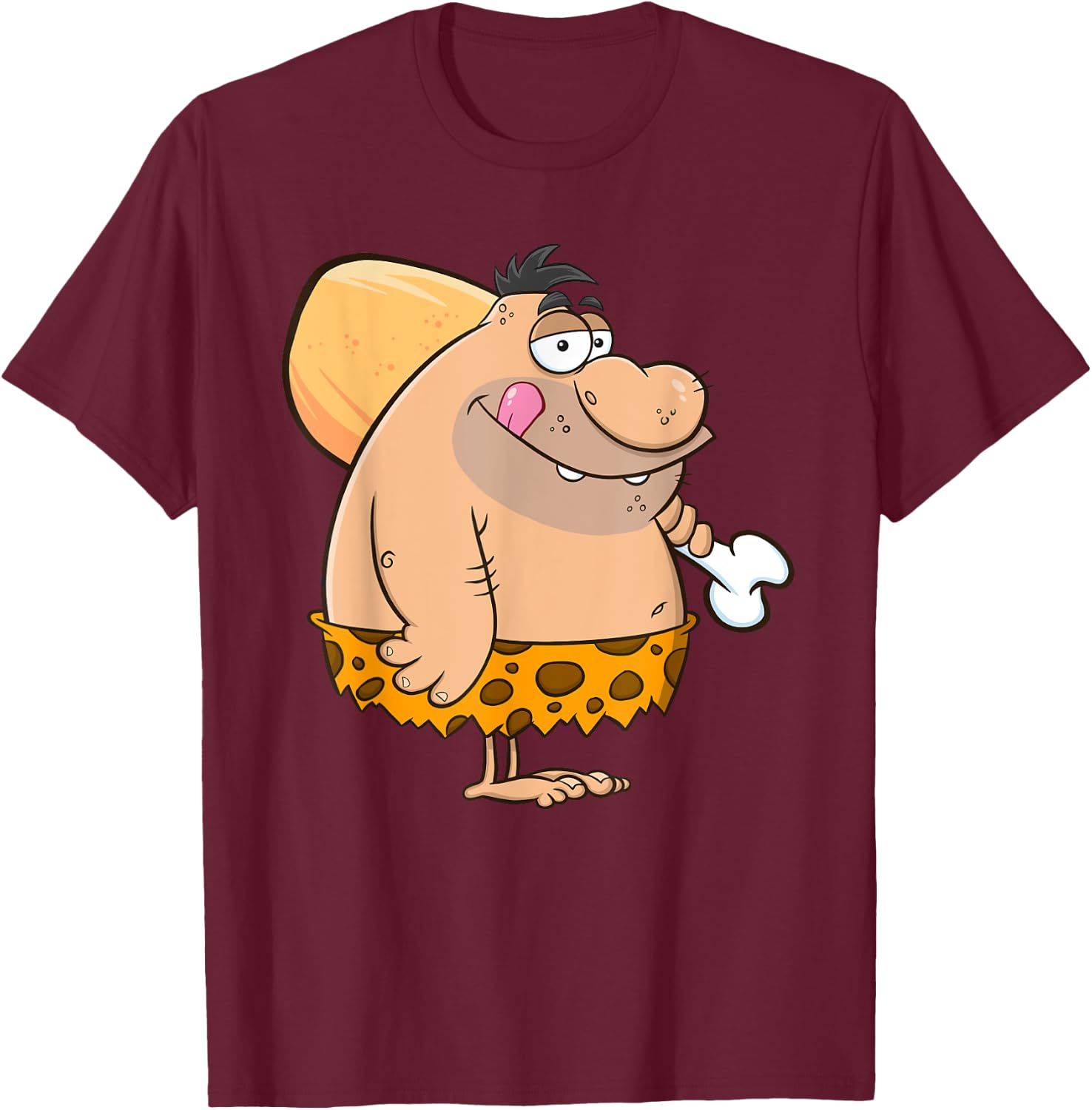 Funny Caveman Graphic Gift Adult Men Women Kids Boys Girls T-Shirt - T-Shirt | Maroon