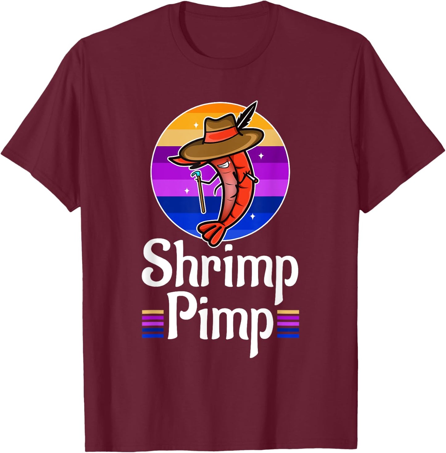 Shrimp Pimp T-Shirt - T-Shirt | Maroon