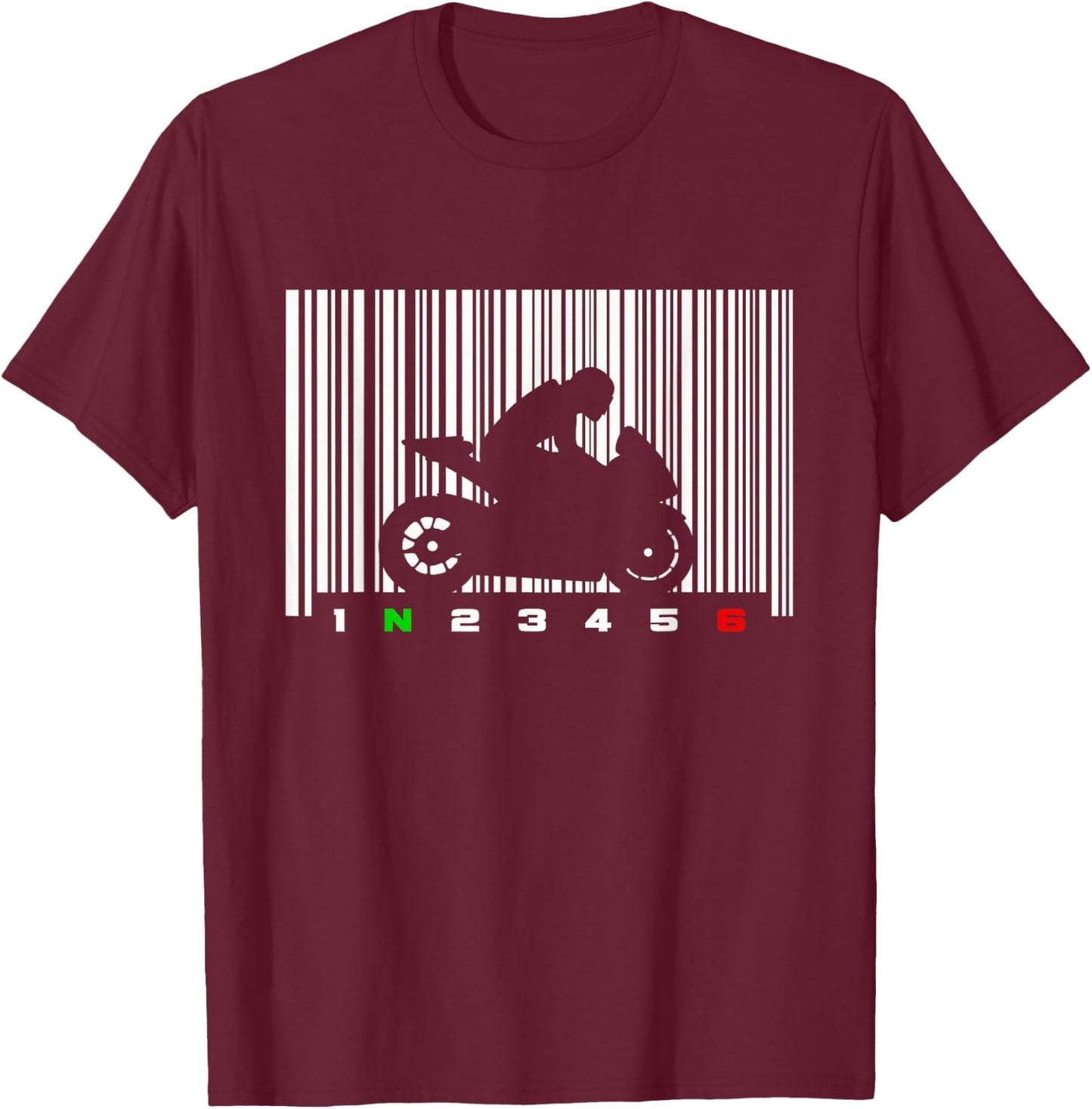 Barcode Motorcycle T-Shirt - T-Shirt | Maroon