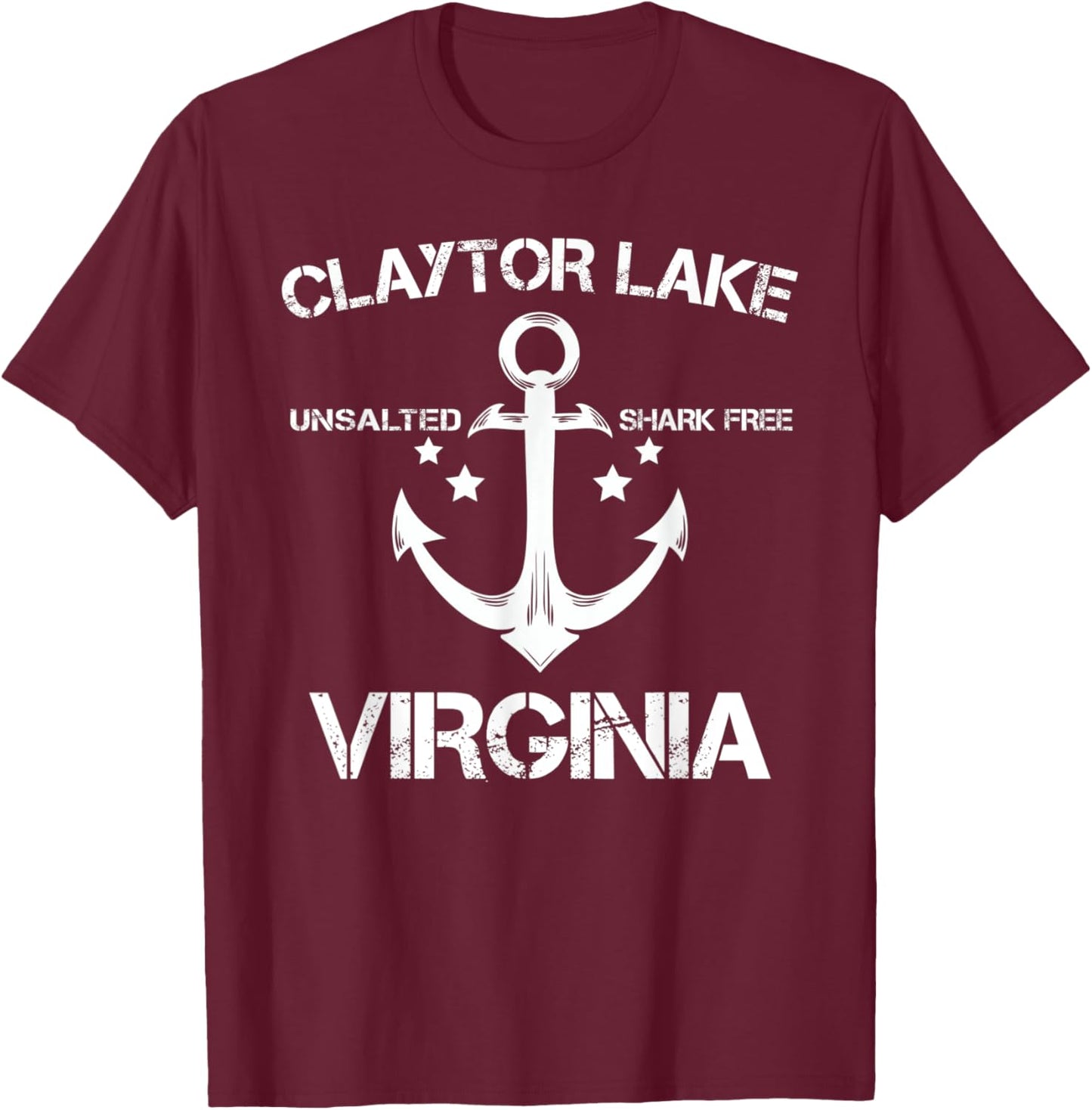 CLAYTOR LAKE VIRGINIA Funny Fishing Camping Summer Gift Men Women Kids T-Shirt - T-Shirt | Maroon