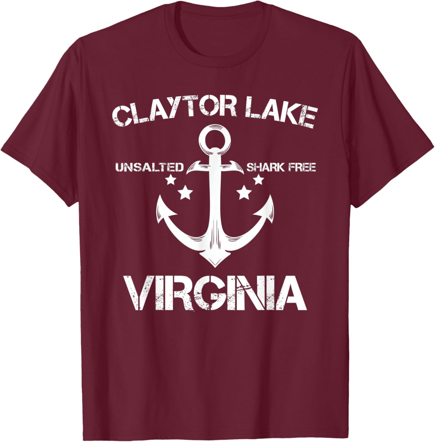 CLAYTOR LAKE VIRGINIA Funny Fishing Camping Summer Gift Men Women Kids T-Shirt - T-Shirt | Maroon