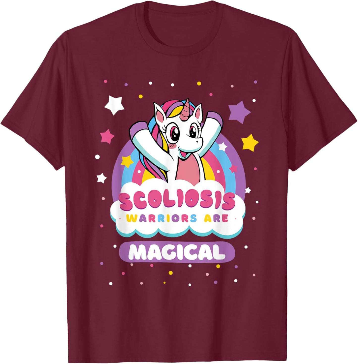 Scoliosis Warriors Are Magical Scoliosis Surgery Recovery T-Shirt - T-Shirt | Maroon