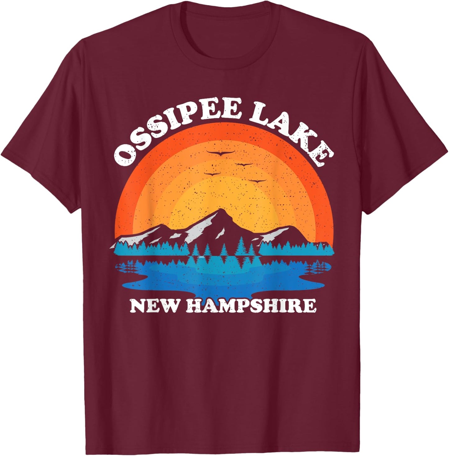 Vintage Family Vacation Retro New Hampshire Ossipee Lake T-Shirt - T-Shirt | Maroon