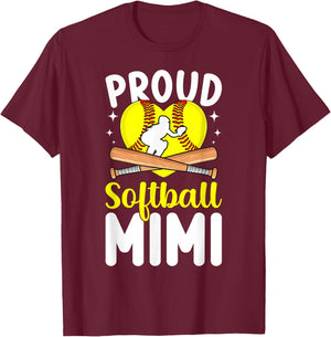 Proud Softball Mimi of A Softball Player Mimi T-Shirt - T-Shirt | Maroon