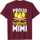 Proud Softball Mimi of A Softball Player Mimi T-Shirt - T-Shirt | Maroon