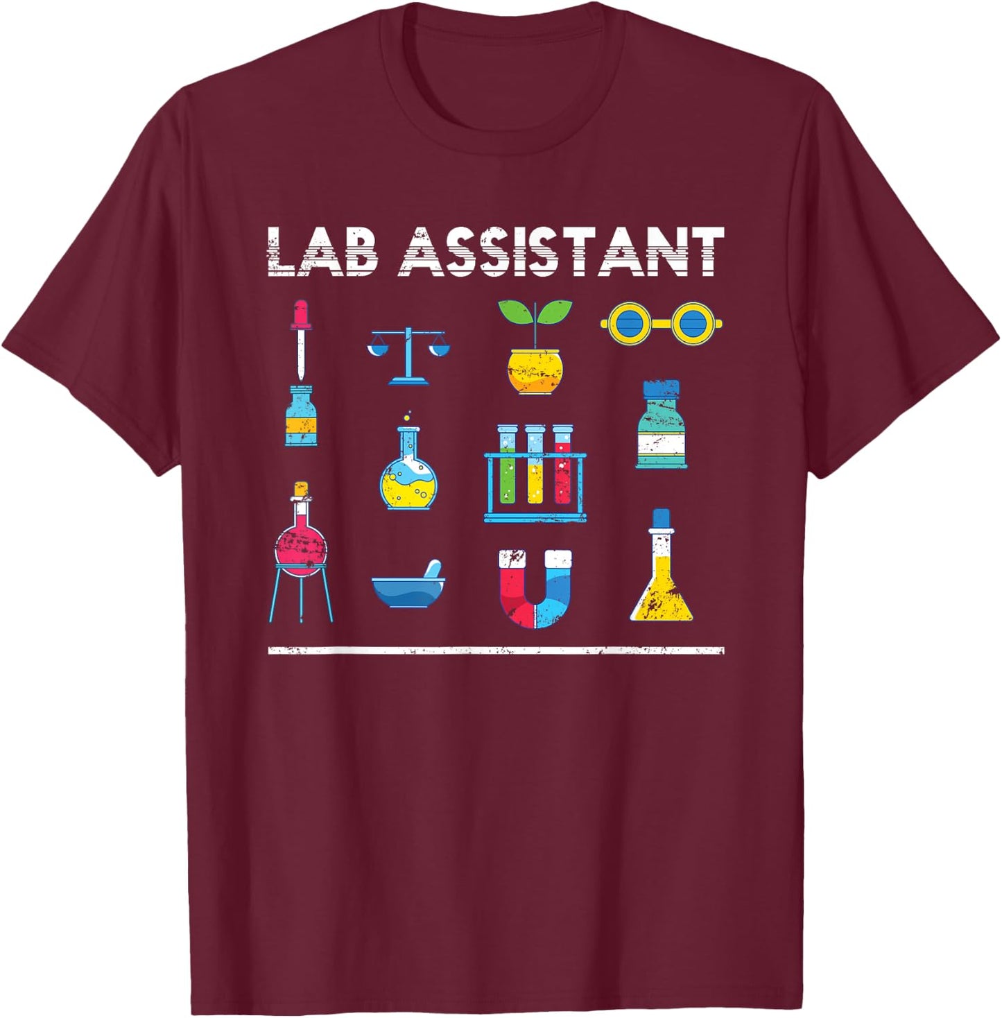Lab Technician Scientist Geek Medical Laboratory Assistant T-Shirt - T-Shirt | Maroon