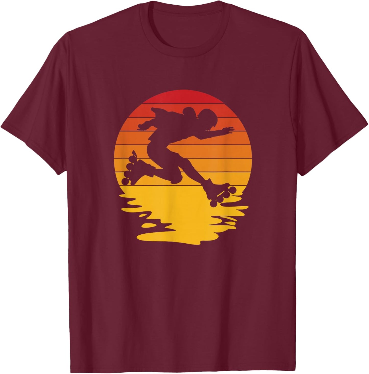 Retro Inline Skating Rollerblading T-Shirt - T-Shirt | Maroon