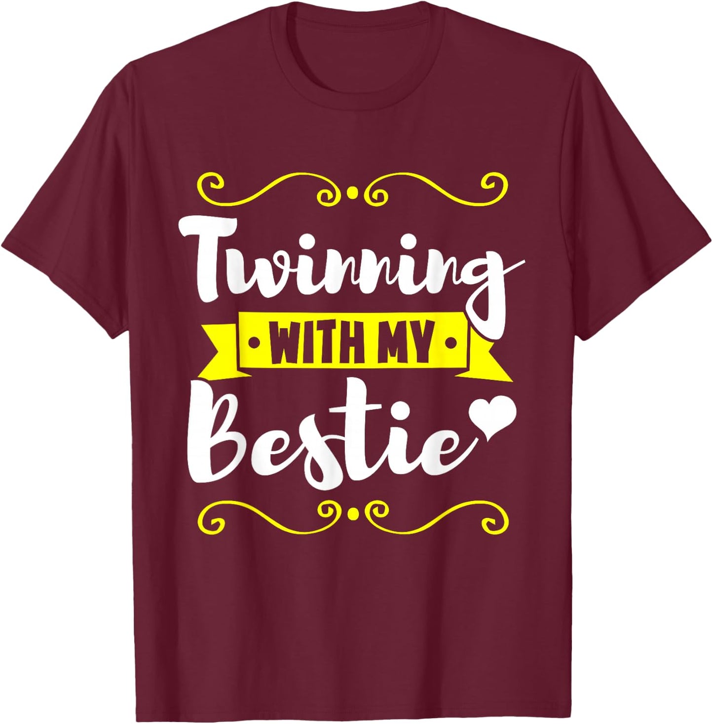 Matching Twin Friend Family Twins Day T-Shirt - T-Shirt | Maroon