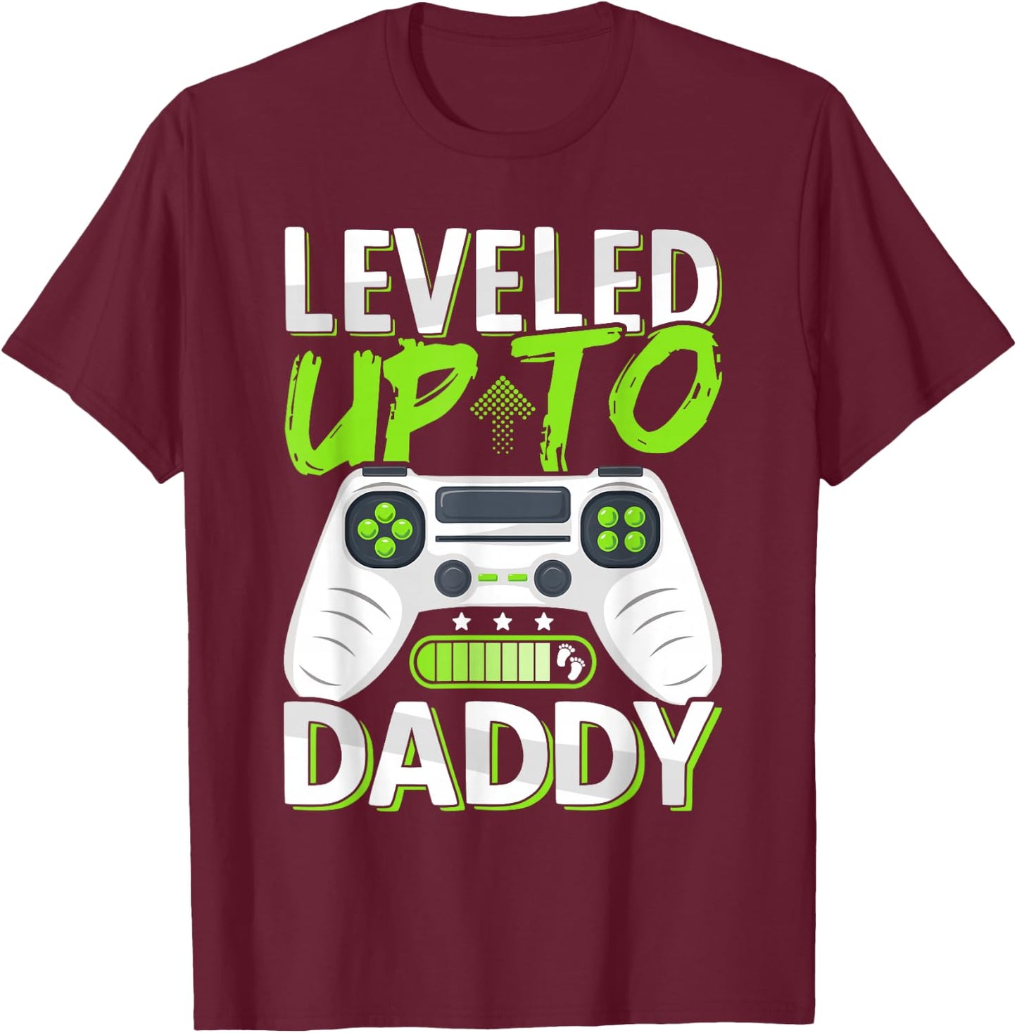 Leveled Up To Daddy | Future Dad Soon To Be Daddy Loading T-Shirt - T-Shirt | Maroon