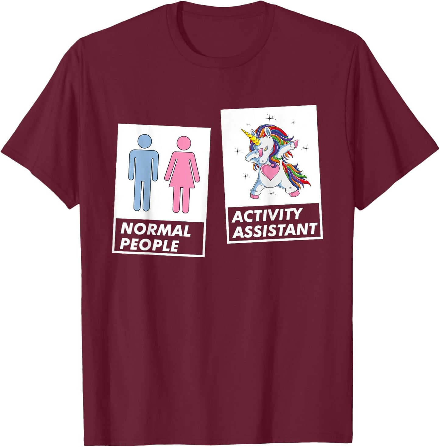 Dabbing Unicorn Activity Assistant Coordinator Professional T-Shirt - T-Shirt | Maroon
