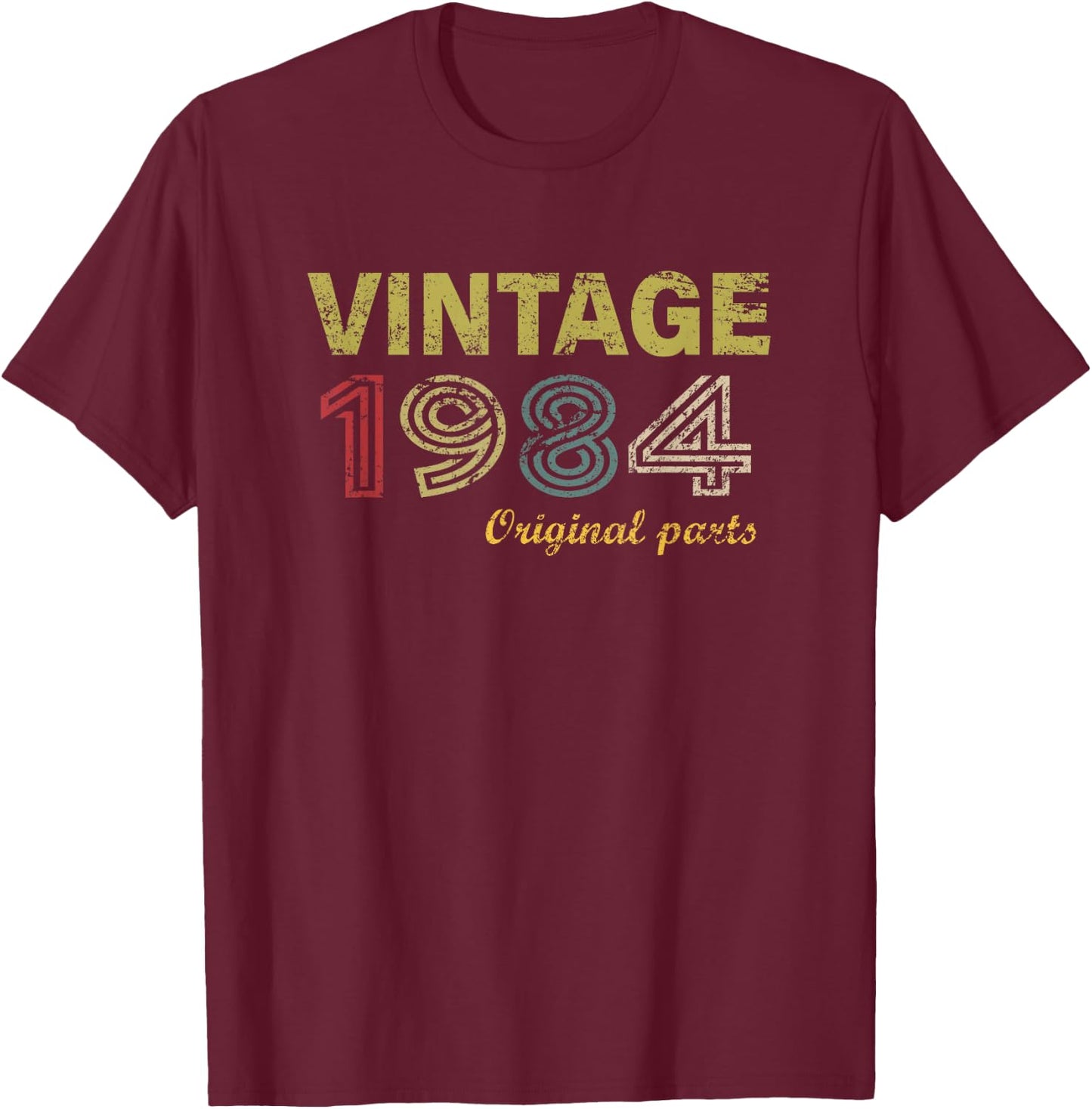 Vintage 1984 Cool 42 Year Old Bday 42nd Birthday Men Women T-Shirt - T-Shirt | Maroon