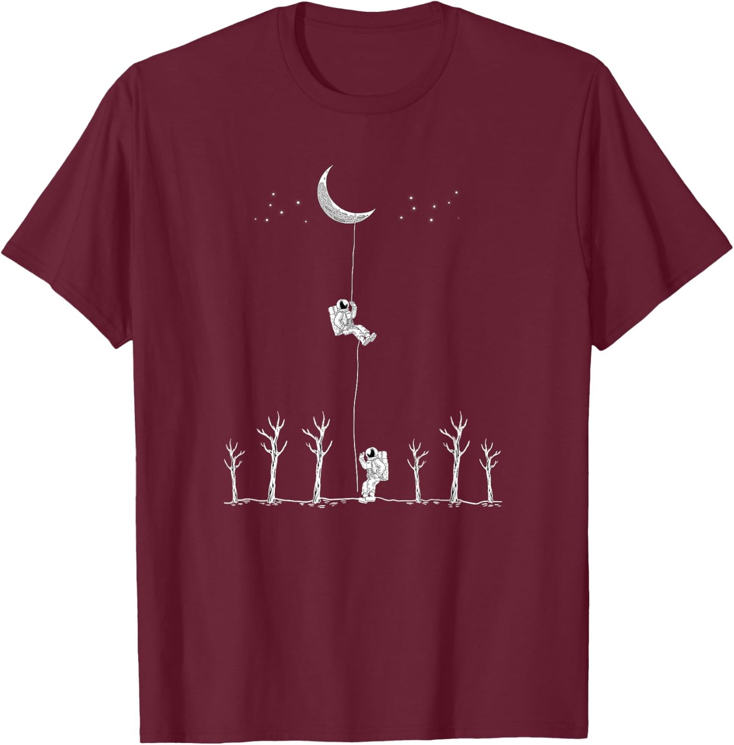 Moon Astronaut Funny Galaxy Spaceman Space Lover Gift T-Shirt - T-Shirt | Maroon