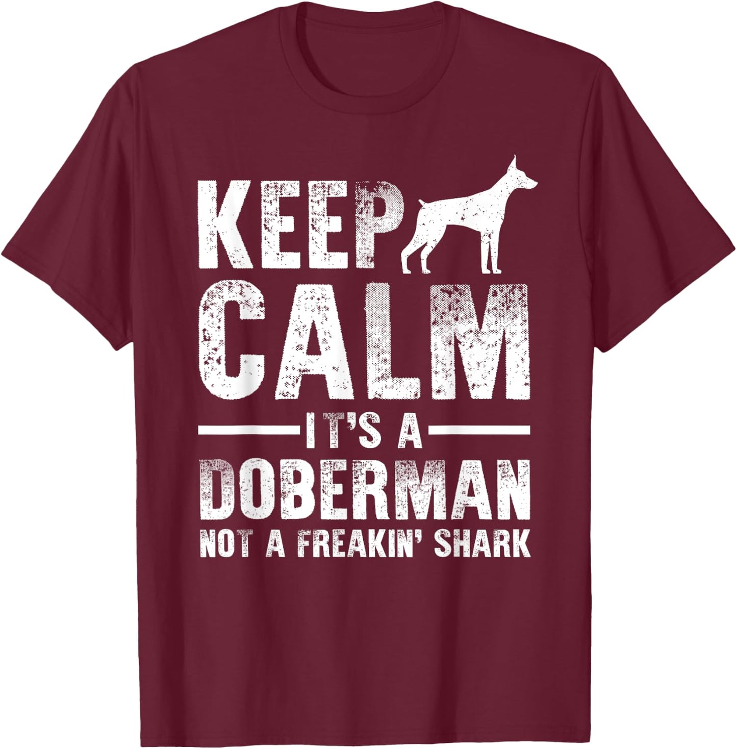Funny Doberman Art Men Women Doberman Pinscher Dog Walker T-Shirt - T-Shirt | Maroon