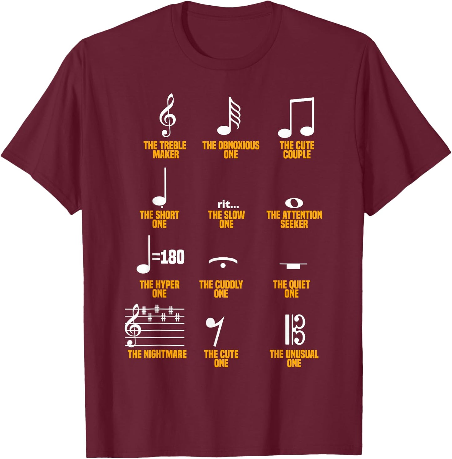 Musical Notes Symbol Definition - Humor Musician T-Shirt - T-Shirt | Maroon