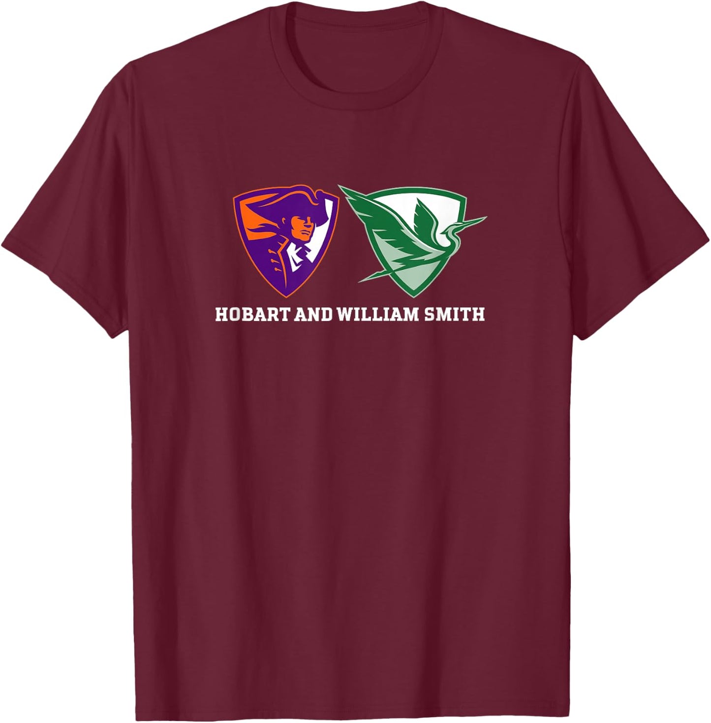Hobart & William Smith Colleges Combined Logo Mark HWSC T-Shirt - T-Shirt | Maroon