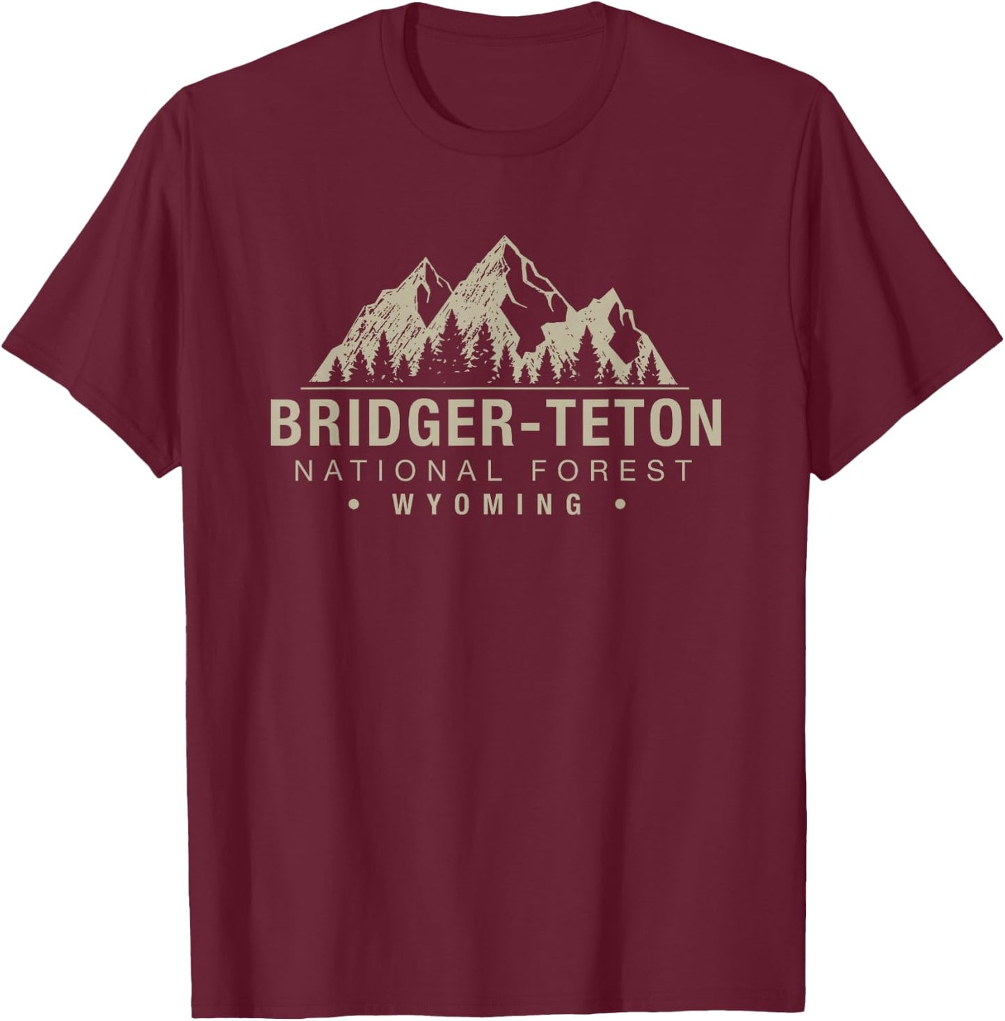 Bridger-Teton National Forest Wyoming T-Shirt - T-Shirt | Maroon