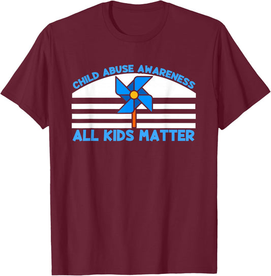 Child Kids Abuse Awareness Prevention Month April Support T-Shirt - T-Shirt | Maroon