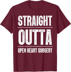 Cool Open Heart Surgery Art Men Women Bypass Post Surgery T-Shirt - T-Shirt | Maroon