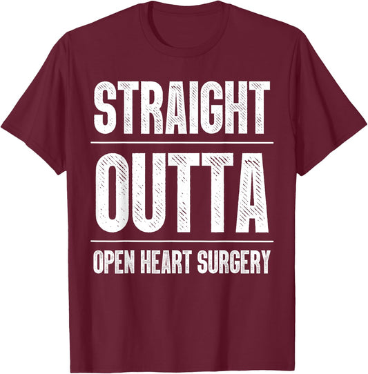 Cool Open Heart Surgery Art Men Women Bypass Post Surgery T-Shirt - T-Shirt | Maroon