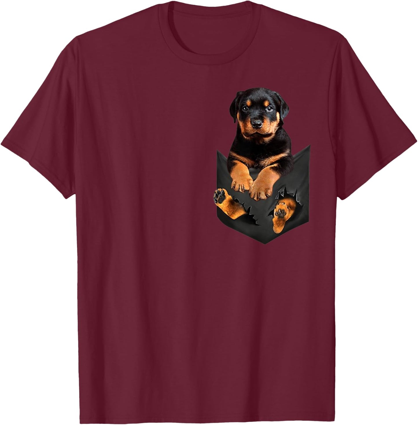 Funny Rottweiler in Your Pocket for Rott, Rottie Lovers T-Shirt - T-Shirt | Maroon