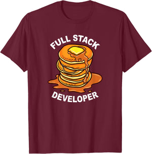 Full Stack Developer - Funny Nerdy Programmer Coding Geek T-Shirt - T-Shirt | Maroon