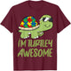 Turtle Awesome Autism Awareness Puzzle Piece T-Shirt - T-Shirt | Maroon