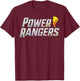 Power Rangers Retro 3D Style Vintage Logo T-Shirt - T-Shirt | Maroon