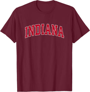 Indiana IN Vintage Sports Design Red Design T-Shirt - T-Shirt | Maroon
