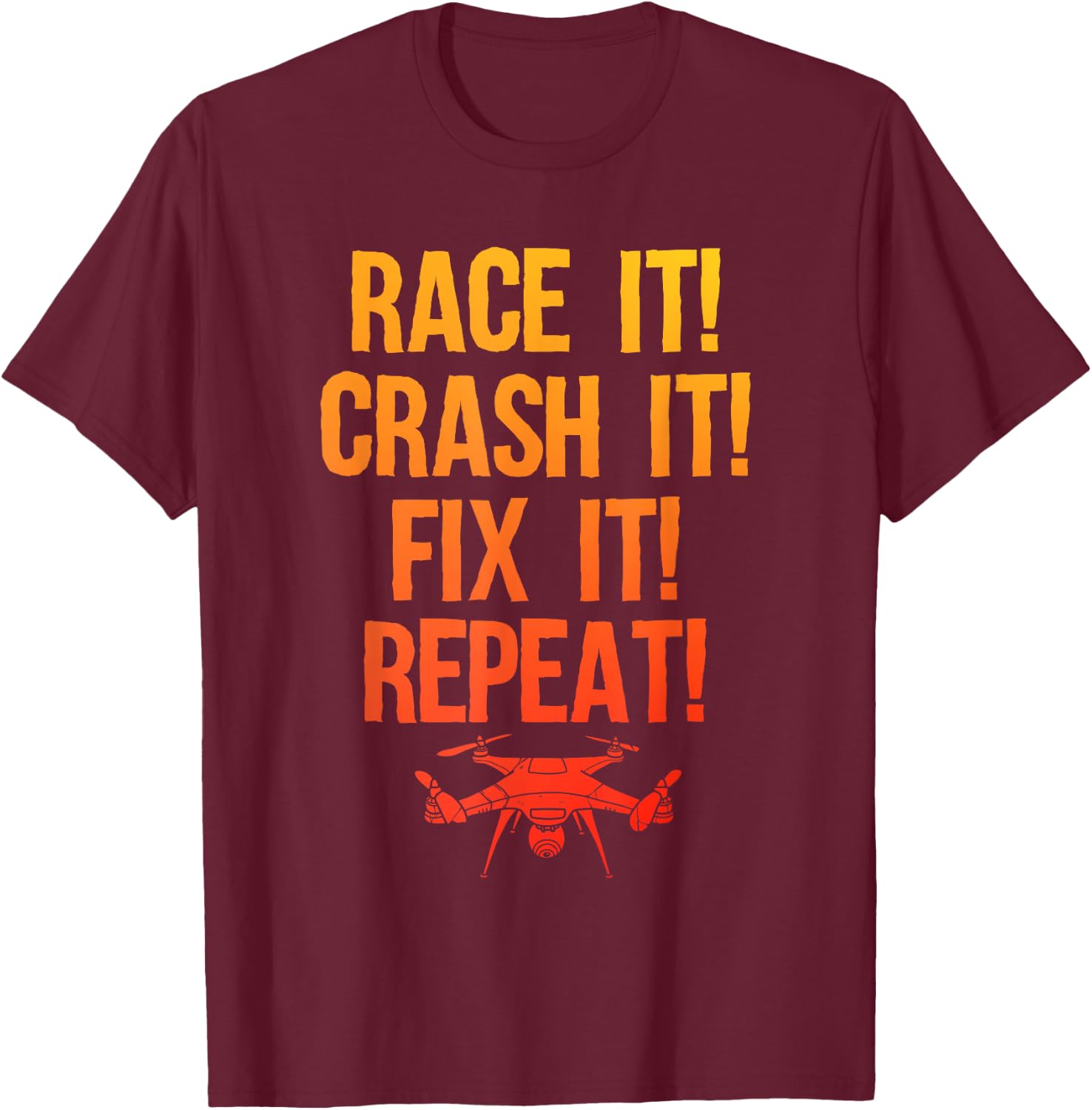 Funny Drone Art Women Boys Drone Racing Drone Pilot T-Shirt - T-Shirt | Maroon