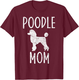 Vintage Poodle Mom Gift Dog Owner Poodle Mother Women Girls Kids T-Shirt - T-Shirt | Maroon
