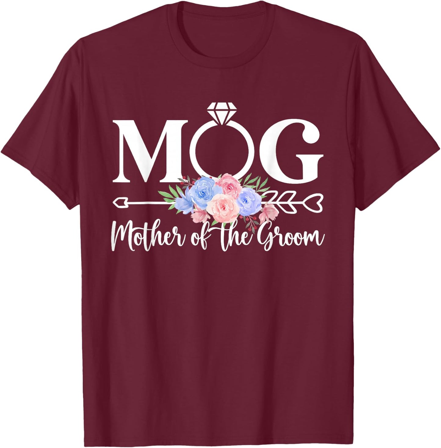 MOG Mother Of The Groom Mom Proud Mama Of The Groom T-Shirt - T-Shirt | Maroon