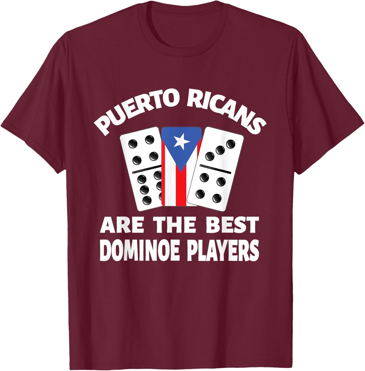 Puerto Rico Flag Domino Puerto Rican Dominoes Train Boricua T-Shirt - T-Shirt | Maroon
