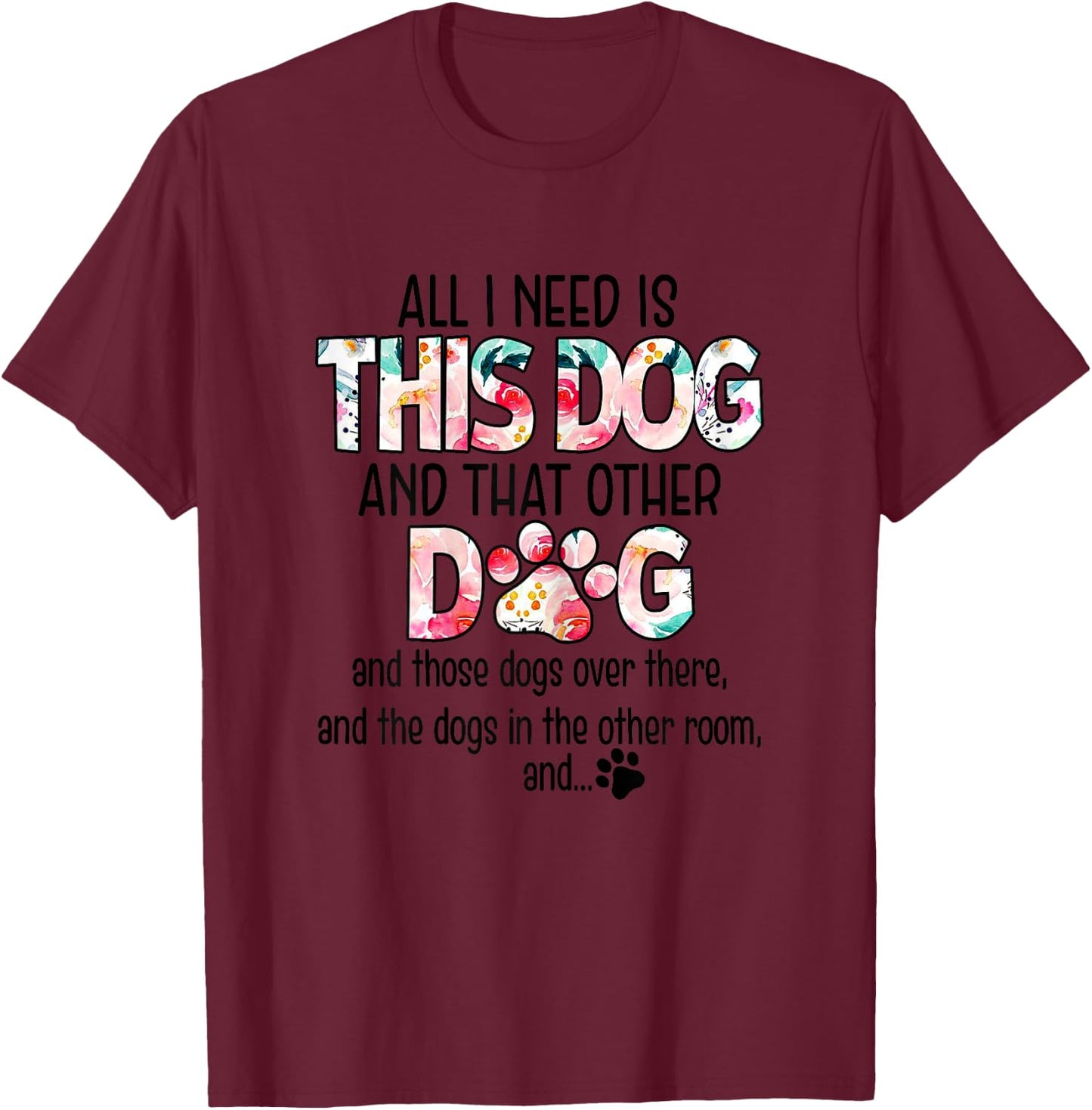 Dog Mama - Dog Motif with Dog Saying Girls Kids T-Shirt - T-Shirt | Maroon