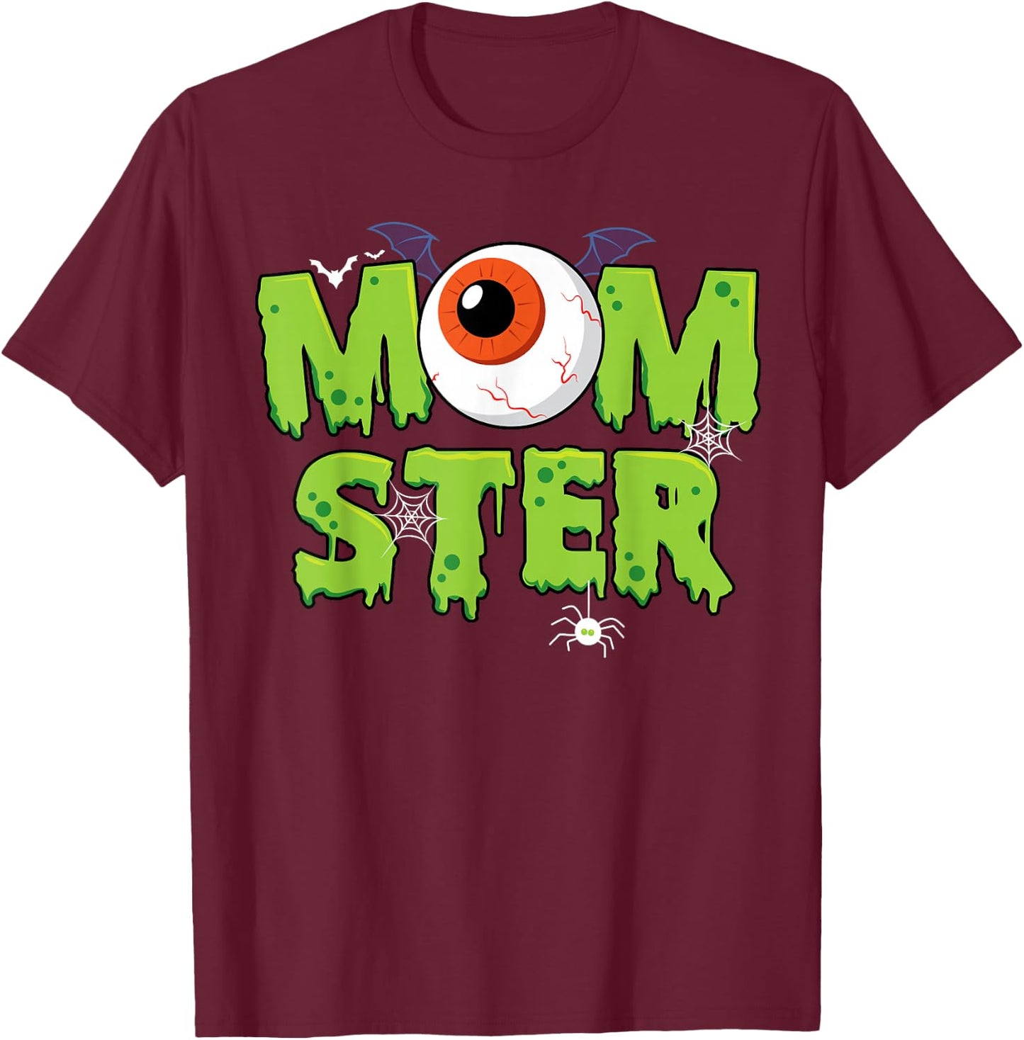 Retro Mom Momster Mother Halloween Costume Family matching T-Shirt - T-Shirt | Maroon