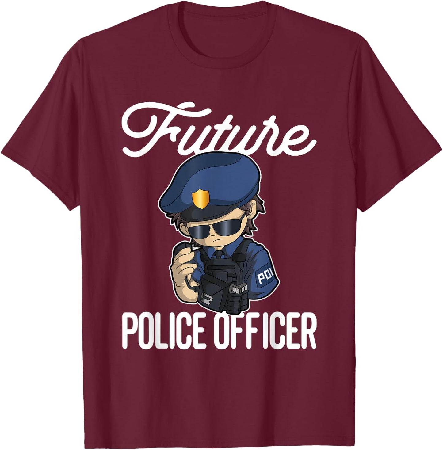 Future Police Officer Boy T-Shirt - T-Shirt | Maroon