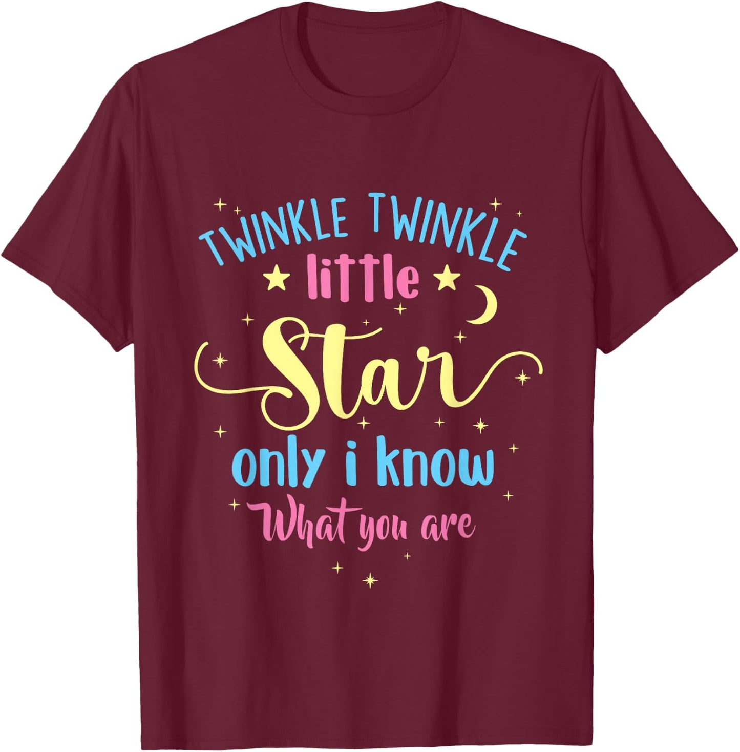 Twinkle Twinkle Little Star Gender Reveal Party Baby Shower T-Shirt - T-Shirt | Maroon
