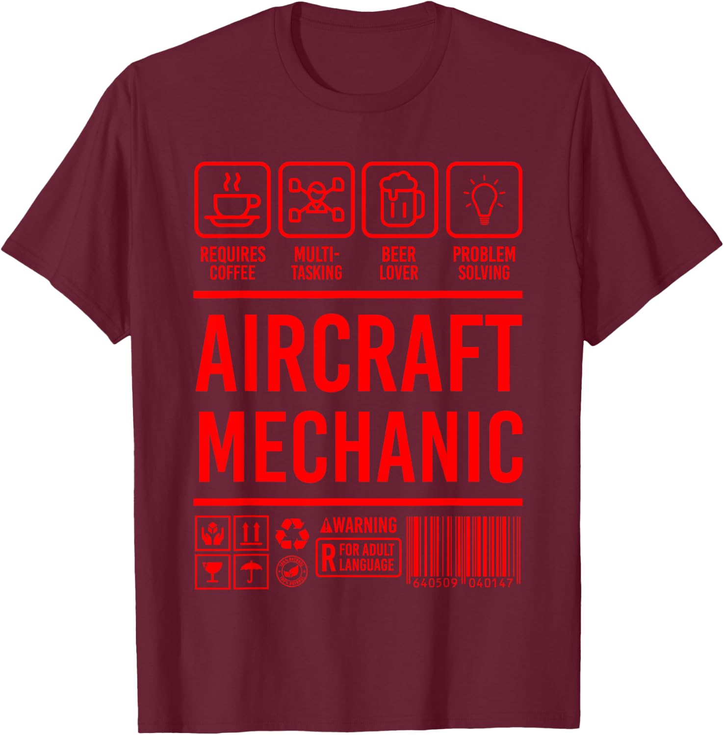 Aircraft Mechanic Shirt | Cute Aircraft Work Wear Gift T-Shirt - T-Shirt | Maroon