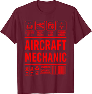 Aircraft Mechanic Shirt | Cute Aircraft Work Wear Gift T-Shirt - T-Shirt | Maroon