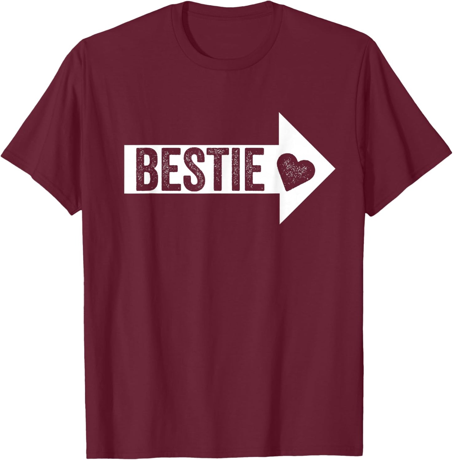 Arrow Pointing BFF Best Friends Bestie Matching T-Shirt - T-Shirt | Maroon