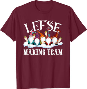 Gnome Nisse Tomte Christmas Xmas Lefse Making Team T-Shirt - T-Shirt | Maroon