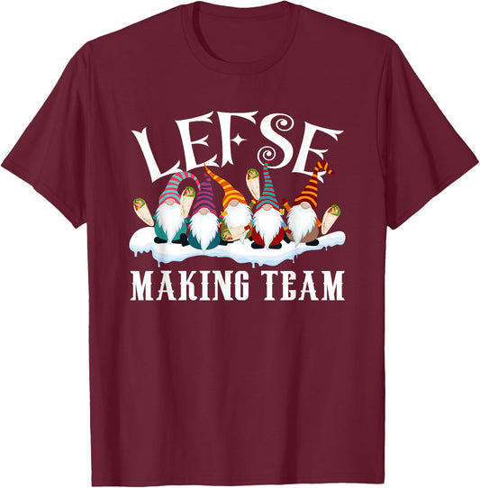 Gnome Nisse Tomte Christmas Xmas Lefse Making Team T-Shirt - T-Shirt | Maroon